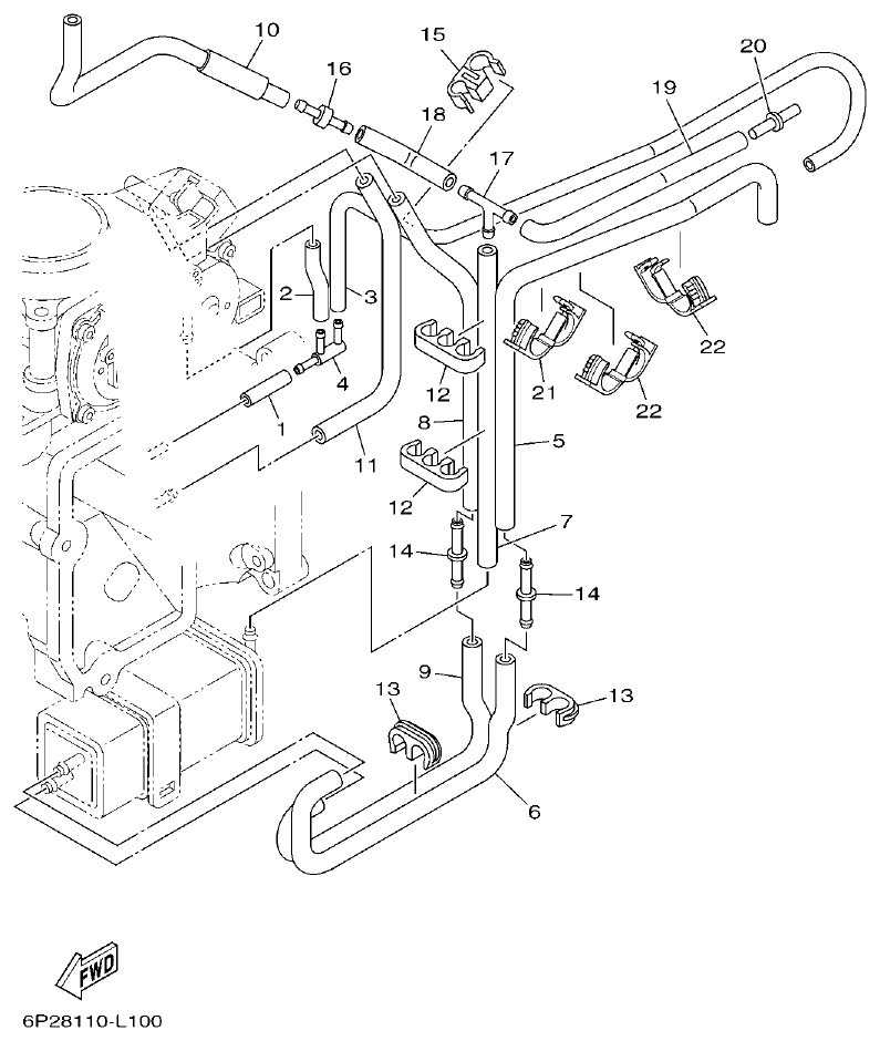 Yamaha F200BET, FL200BET THROTTLE BODY ASSY 2 parts diagram